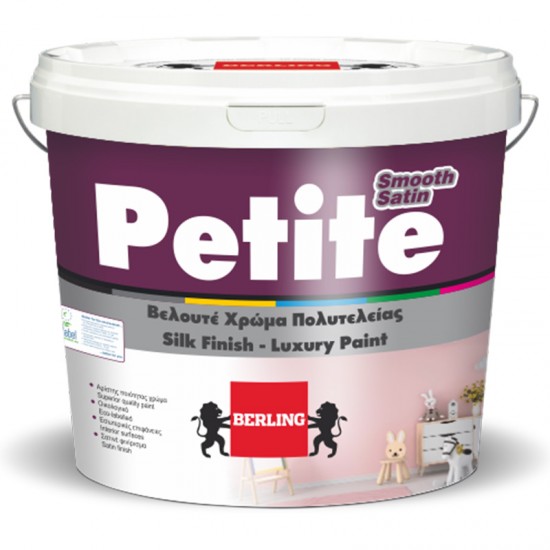 ΠΛΑΣΤΙΚΟ ΧΡΩΜΑ BERLING PETITE SATIN (ΒΑΣΗ A) 3LT ΣΠΙΤΙ & ΟΙΚΟΔΟΜΗ