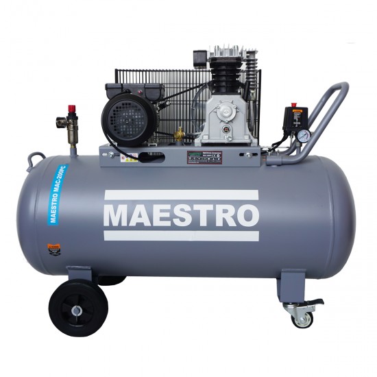 Maestro MAC-200PC AΕΡΟΣΥΜΠΙΕΣΤΗΣ ΜΕ ΙΜΑΝΤΑ 1/Φ - 200 LT - 3HP - 2.2KW - 10BAR