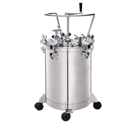 Maestro STB-10SS ΔΟΧΕΙΟ ΠΙΕΣΗΣ ΧΡΩΜΑΤΟΣ ΜΕ ΡΥΘΜΙΣΤΗ, 10LT - 12.3KG (SSTEEL-POLISHED)