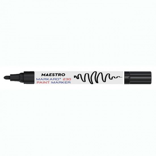 Maestro MARKARO230_BK PAINT MARKER ΜΑΡΚΑΔΟΡΟΣ ΑΝΕΞΙΤΗΛΟΣ ΜΕ ΜΠΙΛΙΑ, 2.3MM-3.0MM, ΜΑΥΡΟΣ