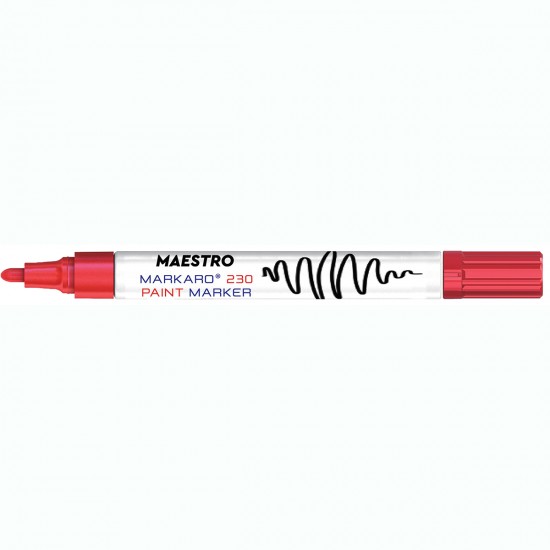 Maestro MARKARO230_RE PAINT MARKER ΜΑΡΚΑΔΟΡΟΣ ΑΝΕΞΙΤΗΛΟΣ ΜΕ ΜΠΙΛΙΑ, 2.3MM-3.0MM, ΚΟΚΚΙΝΟΣ