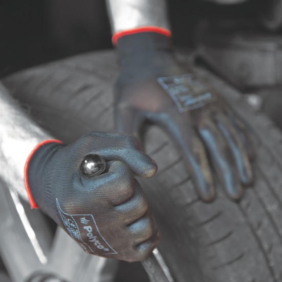 POLYCO 40-MAT/M ΓΑΝΤΙΑ ΜΗΧΑΝΙΚΩΝ ΚΑΙ ΒΙΟΜΗΧΑΝΙΑΣ ΜΕ ΕΠΙΚΑΛΥΨΗ ΠΟΛΥΟΥΡΕΘΑΝΗΣ PU, ΜΑΥΡΑ, MEDIUM