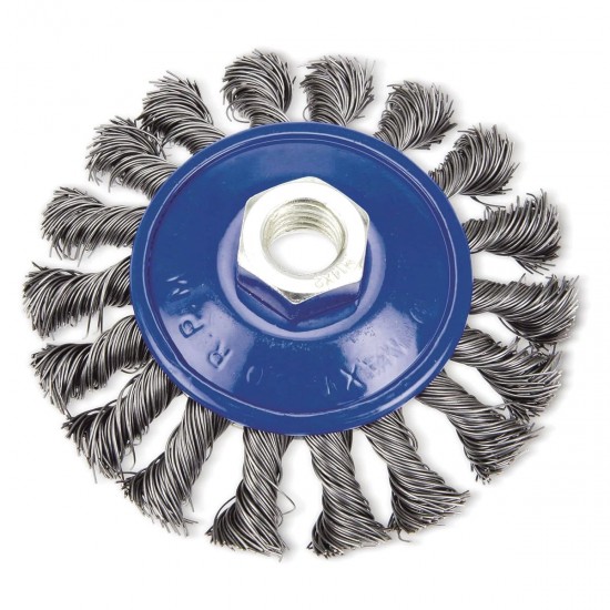 Maestro 34028-125 ΣΥΡΜΑΤΟΒΟΥΡΤΣΑ ΚΩΝΙΚΗ ΜΕ ΣΤΡΙΦΤΗ ΙΝΑ (ΚΟΤΣΙΔΑ) ΜΕ ΣΠΕΙΡΩΜΑ M14, ΜΠΛΕ (Φ125MM)