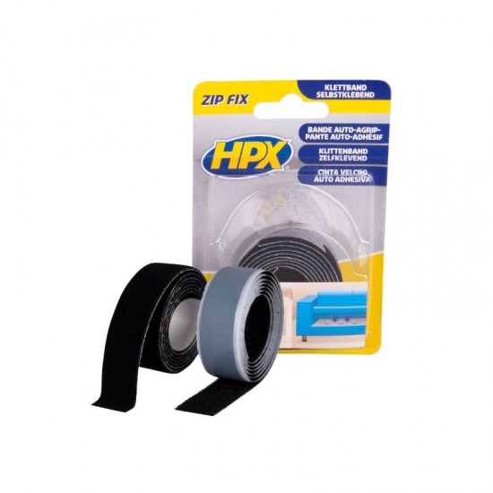 HPX ZF2001 ZIP FIX ΑΥΤΟΚΟΛΛΗΤΗ ΤΑΙΝΙΑ VELCRO ΔΥΟ ΕΠΙΦΑΝΕΙΩΝ HOOKIT, 20MM X 1 M (2ΤΕΜ)