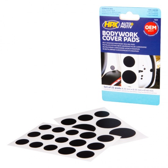 HPX HC1000 ΣΕΤ ΑΥΤΟΚΟΛΛΗΤΑ ΚΑΛΥΜΜΑΤΑ ΠΟΡΤΑΣ ΑΥΤΟΚΙΝΗΤΟΥ 22ΤΕΜ, 9x20MM/9x25MM/4x40MM (ΜΑΥΡΑ)