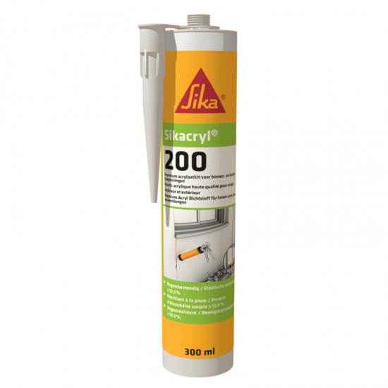SIKA 494120 SIKACRYL®-200, ΑΚΡΥΛΙΚΟ ΣΦΡΑΓΙΣΤΙΚΟ ΕΞ.ΧΡΗΣΗΣ, 300 ML (ΛΕΥΚΟ)