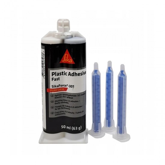 SIKA 761284 SIKAFORCE-301 (AB) ΚΟΛΛΑ ΠΛΑΣΤΙΚΩΝ, ΜΑΥΡΟ,50ML (ΜΕ 3 ΜΥΤΕΣ), 3,5 ΜΙΝ